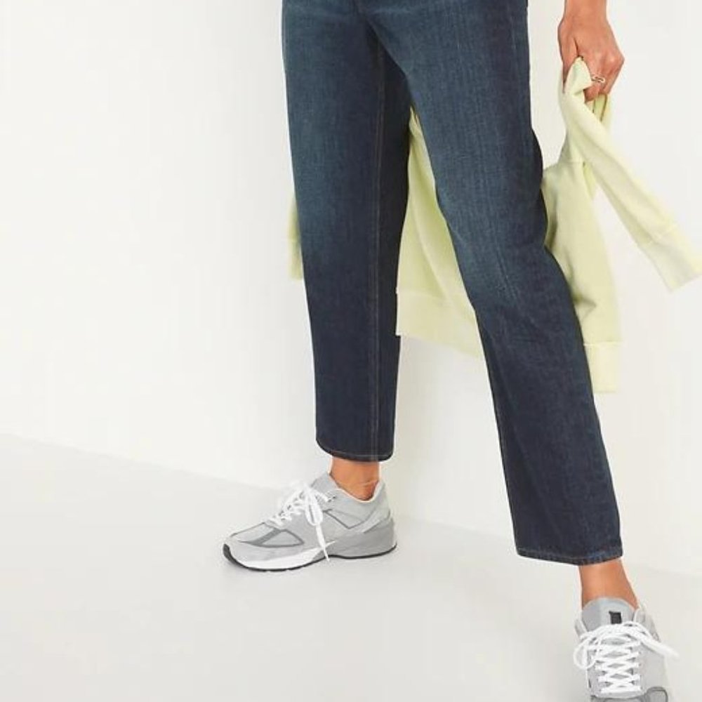 Old Navy High-Waisted Button-Fly Slouchy Straight Cropped Jeans for Women New - Picture 2 of 9